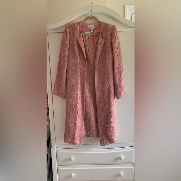 Vintage Talbots Sheath Dress with Duster Dusty Pink Rose Legally blonde - Picture 1 of 16
